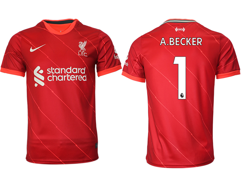 Men 2021-2022 Club Liverpool home aaa version red #1 Soccer Jersey